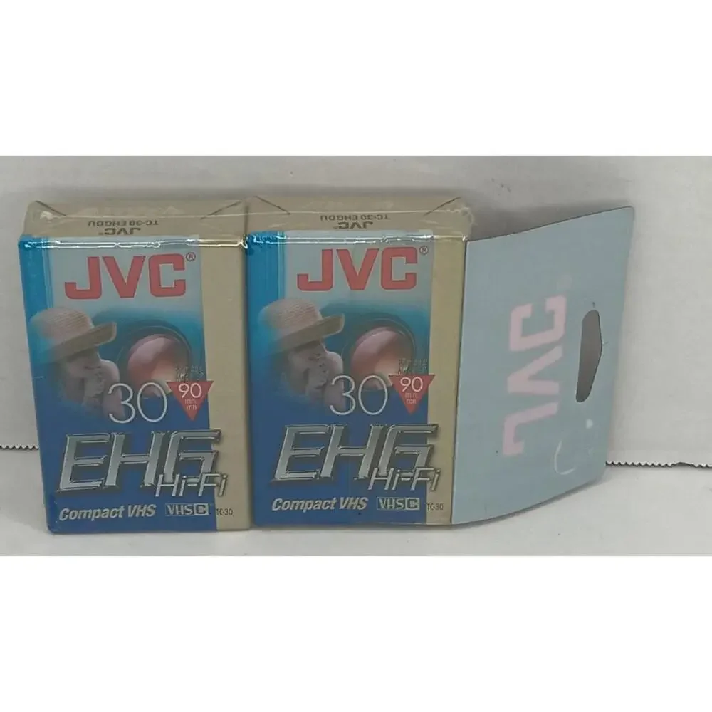 JVC Compact VHS EHG TC 30 Hi-Fi 90 Minute Tapes 2 Pack New Sealed